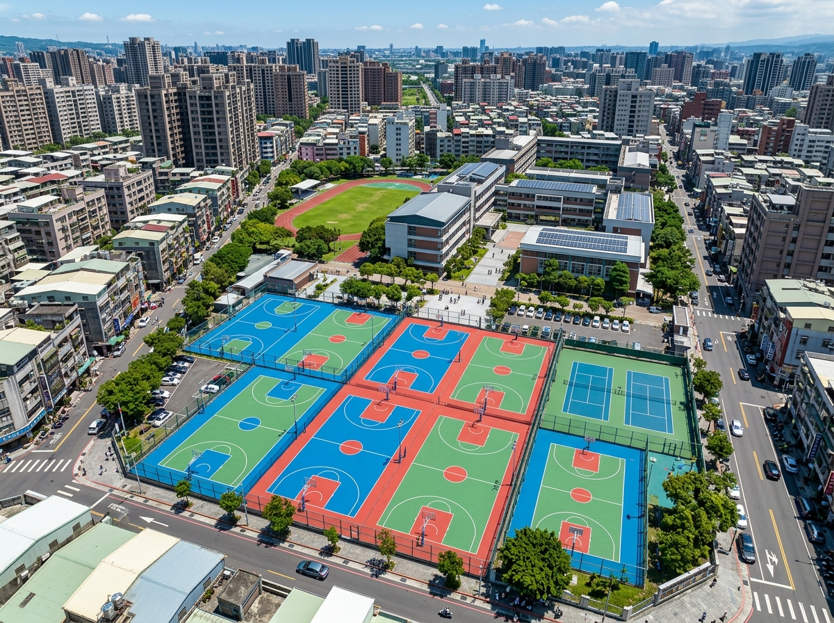 永州市学校塑胶跑道硅PU篮球场 - 方案